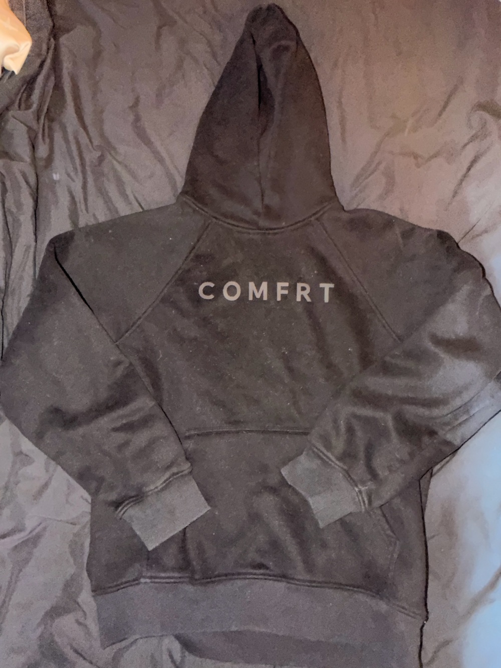 COMFRT Black Hoodie Sweater - Comfort Graphic